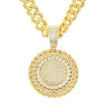Men's Cuban Link Chain Outer Sunflower For Necklaces