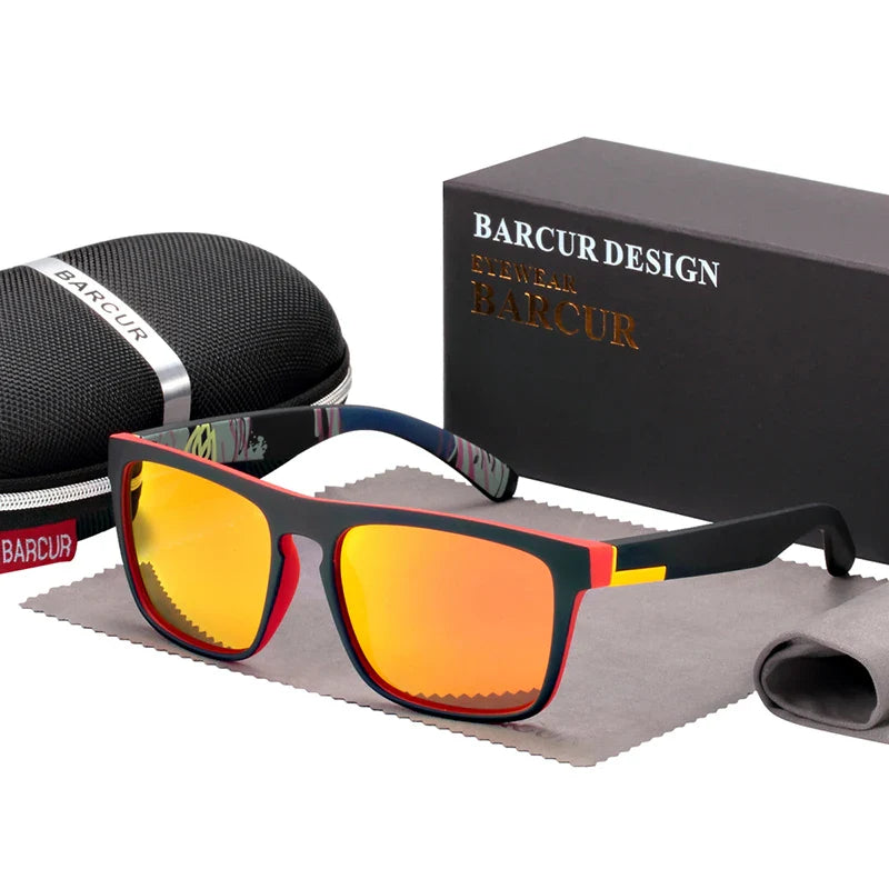 BARCUR Men's Polarized Driving Sunglasses – UV400 Protection Lightweight TR90 Frame Anti-Glare Lens Stylish Oculos de Sol Summer Sunglasses