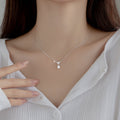Women's Love Lodge Sier Elegant Geometric Fresh Cut Necklaces