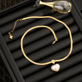 Women's Pearl Heart Titanium Steel Ear Simple Necklaces