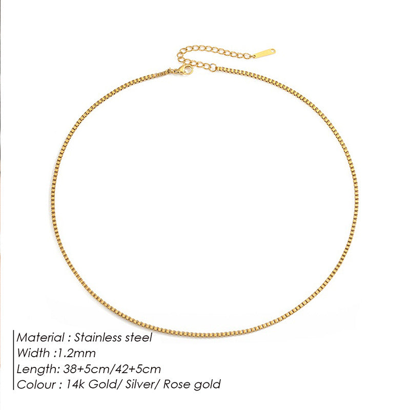 Gold-plated Stainless Steel Ornament Simple Titanium Necklaces